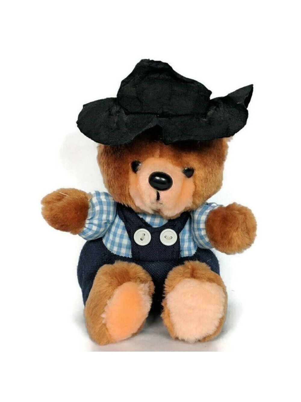 Fairview Teddy Bear Plush Overalls Hat 7.25 Inch